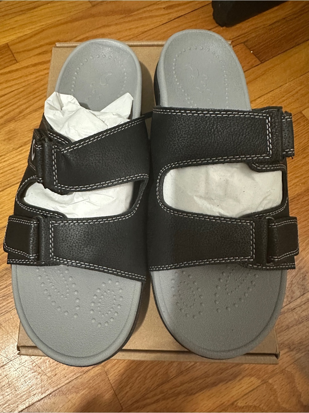 V Step Orthopedic Sandals Women’s 7 Men’s 6 Black Adjustable Comfort NEW